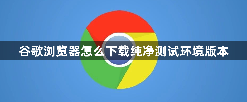 谷歌浏览器怎么下载纯净测试环境版本1