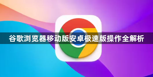 谷歌浏览器移动版安卓极速版操作全解析1