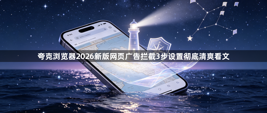 夸克浏览器2026新版网页广告拦截3步设置彻底清爽看文1