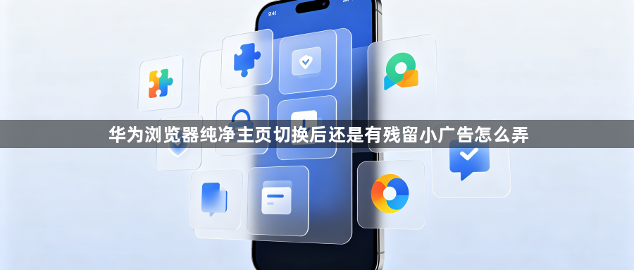 华为浏览器纯净主页切换后还是有残留小广告怎么弄1
