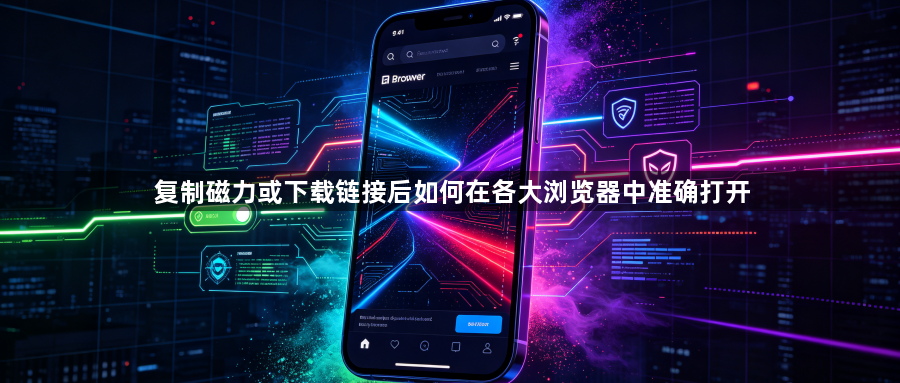 复制磁力或下载链接后如何在各大浏览器中准确打开1