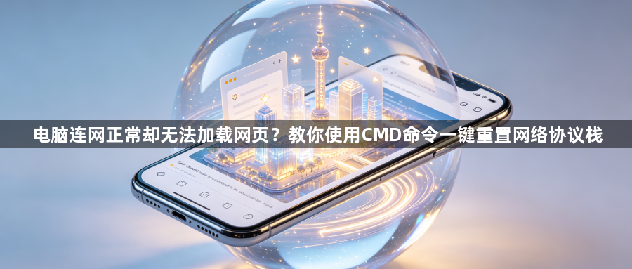 电脑连网正常却无法加载网页？教你使用CMD命令一键重置网络协议栈1