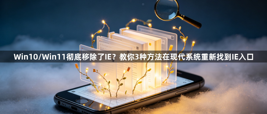 Win10/Win11彻底移除了IE？教你3种方法在现代系统重新找到IE入口1