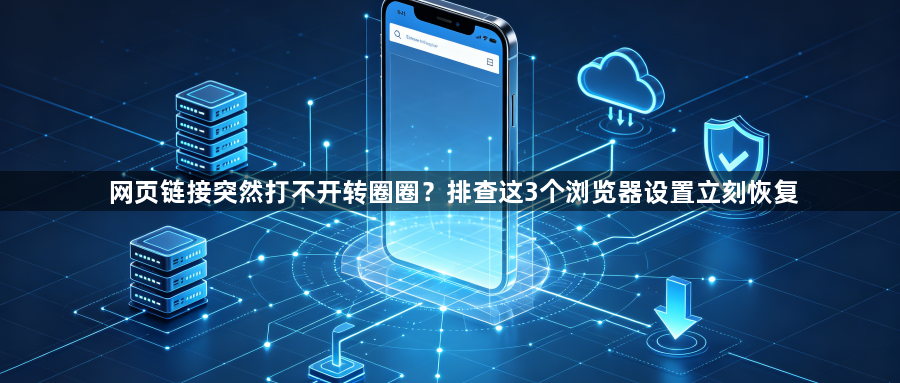 网页链接突然打不开转圈圈？排查这3个浏览器设置立刻恢复1